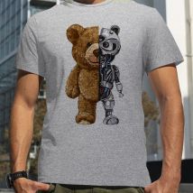 Coole Teddybär Roboter T-shirt Robotic Bear Männer Kurzarm Mode Casual Kleidung Sommer T-shirts Übergroßen Straße T-Shirts