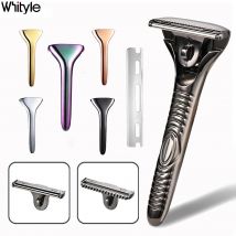 Whityle 25T magnetischer Sicherheitsrasierer, metallischer Farbverlauf, fortschrittliches Haarrasierer-Rasierer-Set mit 10 AC-Klingen für die Pflege von Männern und Frauen
