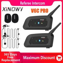 XINOWY V6C New Full Duplex 1200M Football Referee Arbitration Earhook Bluetooth Intercom Monaural Earphone Headset Headphone