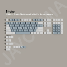 JCM Shoko Koreanische Tastenkappen Double Cherry PBT Profile Shot 125 Tasten Blaue Tastenkappen für KR mechanische Tastaturen A75