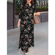 Vintage Gedruckt Maxi Kleider 2023 ZANZEA Herbst Frauen Lange Hemd Kleid Böhmischen Urlaub Sommerkleid Casual Baggy Arbeit Vestidos Robe