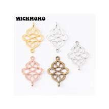 New 15pieces/bag 28*18mm Zinc Alloy Two Hole Chinese Knot  Connector Charms Linker for DIY Earrings Necklace Jewelry Accessories