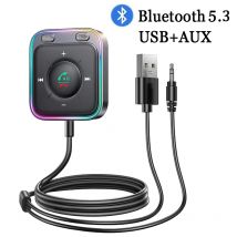 Bluetooth 5,3 Auto empfänger Adapter mit Mikrofonen und Geräusch unterdrückung, USB Aux Bluetooth