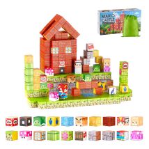 SucceBuy 100PCS Magnetic Blocks Toy Magnet Building Cubes Set Boy Girls STEM Montessori Sensory Toys for Christmas Birthday Gift