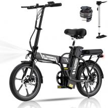 EVERCROSS TECH EK5 Bicicletta Elettrica，E-Bike da 250W per Adulti, Bicicletta Elettrica Pieghevole da 20-45Km, 15/20/25 KM/H, Ruote da 16''
