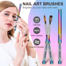 100 % Kolinsky Sable Nail Acrylpinsel UV Gel Carving Pen Pinsel Flüssigpulver Nagelteichnung Nagelpinsel Acrylpulver