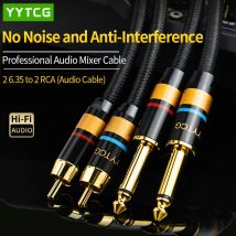 YYTCG HIFI 4N OFC 2RCA zu Dual 6,5 Audio kabel 6,5mm Stecker auf RCA Stecker Kabel Für Lautsprecher verstärker Mixer Kabel Ein Paar