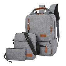 3 pezzi zaino Set donna uomo Laptop zaino borsa a tracolla piccola tasca per viaggi scuola lavoro College