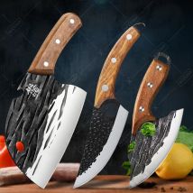 WXCOO Handgeschmiedetes Ausbeinmesser aus Edelstahl, Fleischbeil, professionelles Kochmesser, scharfer Fruchtschäler, Küchen- und Kochutensilien
