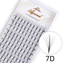 AGUUD Wispy Fans Russian Volume Eyelash Extensions 7D Thin Pointy Base Premade Hybrid Fan Lashes Individual Faux Mink Wispy Fans
