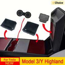 Für das neue Tesla Model 3 Highland Model Y Launch Mittelkonsole Organizer Fach Armlehne Aufbewahrungsbox Getränkehalter Matten Zierzubehör