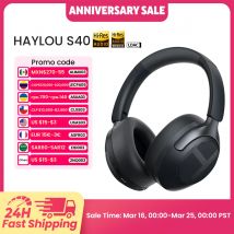 Cuffie Wireless HAYLOU S40 ANC con Cancellazione del Rumore 50dB, Audio Spaziale 3D Hi-Res, Auricolari con LDAC Bluetooth 6.0, Cuffie Over-Ear