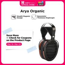 Auriculares HIFIMAN Arya Organic de Tamaño Completo, Abiertos, con Imán Magnético Plano, para Audiófilos, Uso en Casa y Estudio