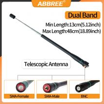 ABBREE AR-775 antena teleskopowa SMA-żeńska/męska/BNC dwuzakresowa antena dla Quansheng UV K5 K6 Baofeng UV-5R BF-888S 21 Ham Radio