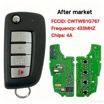 Passend für 14–17 Nissan ROGUE 4-Tasten-Klappautoschlüssel CWTWB1G767 PCF7961M 433 MHz