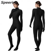 Speerise Erwachsene Unisex Halloween Kostüm Ganzkörper Zentai Frauen Spandex Einteiler Ganzanzug Mock Neck Cosplay Outfit Party Body