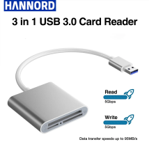 Hannord USB3.0 zu CF/SD/TF-Kartenadapter Typ C 3-in-1 SD-Kartenadapter Speicherkartenleser Kamerakartenleser für iPad/iPhone