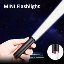 1/2PCS Mini Led Flashlight Q5 Zoom Focus Torch Lamp 400LM Built In Battery Waterproof Lamp Outdoor Camping Fishing Flashlight