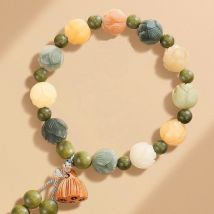 Buddha tibetano Bodhi Bracciale con perline di loto Perline di legno Braccialetti di preghiera del Buddha per uomini Donne Yoga Alleviare l'ansia Gioielli con ciondoli