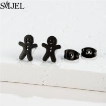 Neue Lebkuchen mann Ohrringe für Frauen Mode Edelstahl Schneemann Kekse Ohrringe Schmuck lustige Weihnachts geschenk Zubehör
