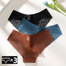 Warme Schritte 3 teile/satz Frauen Rüschen Höschen nahtlose Unterwäsche solide Eis Seide Fitness Dessous Intimtes Slips weibliche Tanga XS-L