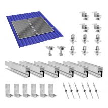 Kit supporto pannello solare CP-SETUNO da 4/6/10 pezzi, viti prigioniere in acciaio inossidabile con guide, M10 X 200 mm, per modulo solare fotovoltaico, viti prigioniere regolabili in altezza