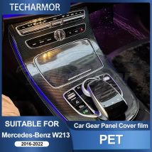 Carbon Fiber Car Protective Film For Mercedes Benz E-Class W213 2016-2022 Center Console Gear Shift Panel Protector Cover Trim