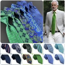 Blue Ties Green Mens Necktie Classic Paisley 63" 160cm Wedding Business Acceossories