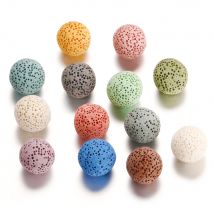 1 pz/lotto messico Chime profumo Bead Ball per aromaterapia Lockets collana accessori 16mm colorato pietra vulcanica Ball Jewelry