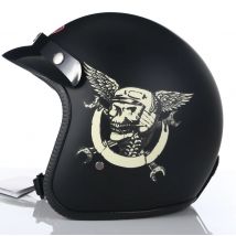 DOT-Zugelassener Vintage Motorradhelm Retro Roller Jet Open Face Vier-Jahreszeiten-Helm Motorrad Moto Fahrrad Reithelm