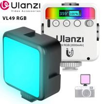 Ulanzi VL49 RGB-Vollfarb-LED-Videoleuchte, 2500 K–9000 K, 800 Lux, magnetisches Mini-Fülllicht, verlängert den 3 Kaltschuh, 2000 mAh Typ-C-Anschluss