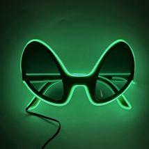 Halloween Funny LED Glowing occhiali da sole Cosplay luminoso Light Up Alien Glasses forniture per feste di compleanno Neon ET occhiali puntelli