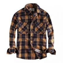 Autumn and Spring New Fashion Trend Comfortable Soft Plaid Long Sleeve Shirt Men's Loose Sports Breathable Plus Size Shirt M-3XL