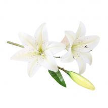 SunMade New High Simulation Lily Branch Artificial Flowers for Home Table Wedding Decoration Fleurs Artificielles White Flores