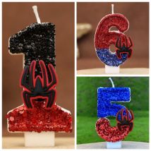 Supereroe SpiderMan Figura divertente Candela Modello simpatico cartone animato 0-9 Candela per feste di compleanno Decorazione torta Regalo per feste per bambini