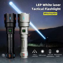 Torcia laser bianca super luminosa da 2000 metri Torcia ricaricabile USB Lanterna tattica di emergenza da campeggio esterna ad alta potenza
