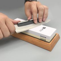 Affilacoltelli da cucina in pietra per affilare TAIDEA con guida angolare coltelli a Base di bambù smerigliatrice grana 1000 3000 # Whetstone Apex egde