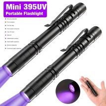 365 nm UV-Taschenlampe, UV-Taschenlampe mit Stiftclip, tragbar, violettes Licht, Haustier-Urin, Skorpion-Detektor, UV-Lampe, Verwendung AAA-Batterien