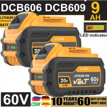 Batteria di ricambio per batteria agli ioni di litio DeWalt 20V/60V MAX per batterie per utensili DeWalt DCB547-XJ DCB200 DCB201 per batterie Flexvolt