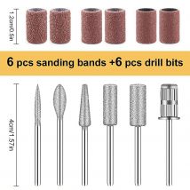 Set di punte per trapano per unghie Fresa da 6 pezzi Accessori per lucidatura e rimozione come strumenti per la pelle morta Strumenti per manicure per pedicure e nail art