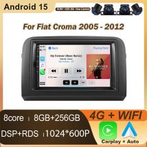 Radio samochodowe do Fiat Croma 2005-2012 Carplay Android Auto Odtwarzacz Stereo Multimedialny Nawigacja GPS 4G Lte 5G WIFI Jednostka główna Kamera