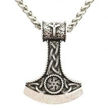 Nostalgie Slawischen Symbol Perun Axt Mit Kolovrat Anhänger Trinity Viking Rune ALGIZ Skandinavischen Nordischen Vintage Halskette