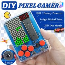 Kit fai da te Console di gioco pixel elettronica Display a tubo digitale a matrice di punti LED Kit di saldatura fai da te STC15F2K60S2 MCU PCB bifacciale