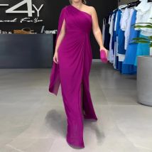 Sexy Asymmetrische Solide Schlank Party Kleid Mode Patchwork Hohe Taille A-line Kleid Frauen Ärmellose Hohl Gefaltete Lange Kleider