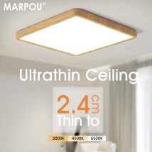 MARPOU 2.4cm Ultra cienka lampa sufitowa led Kwadratowe lampy sufitowe z drewna do salonu 220V 110V