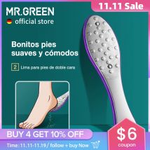MR.GREEN-herramientas para el cuidado de los pies, lima para pies, escofinas, callos, pies muertos, juegos de removedor para el cuidado de la piel, acero inoxidable, profesional, dos lados