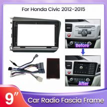 9 zoll Auto Radio Für Honda Civic 2012 2013 2014 2015 Fascia Panel Dash Kit Installieren Facia Konsole Lünette Adapter platte Trim Rahmen