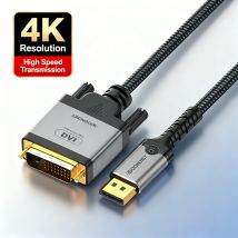 DisplayPort-auf-DVI-Kabel, 4K bei 30 Hz, DP auf DVI-D-Stecker auf Stecker, Videokabel-Adapter für PC, Laptop, Monitor, Projektor, HDTV, Gaming