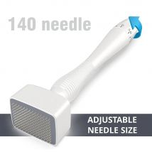 Biały derma stamp z 140 igłami, regulowana długość igieł 0,25 mm, mikroigły, prawdziwe igły, pielęgnacja skóry, wzrost brody, regeneracja włosów na skórze głowy.