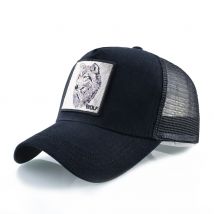 Berretto da baseball alla moda con ricamo lupo patch Snapback berretti da camionista Hip Hop uomo donna cappello con visiera traspirante per esterni